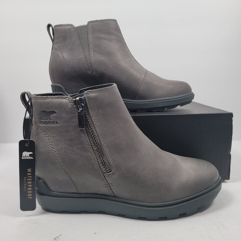 Sorel Evie II Zip Women's Gray Ankle Boots NL5025-052 US Size 7 NWB